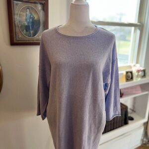 J. Jill Lavender Long Sleeve cashmere blend tunic Top with pockets oversized XS